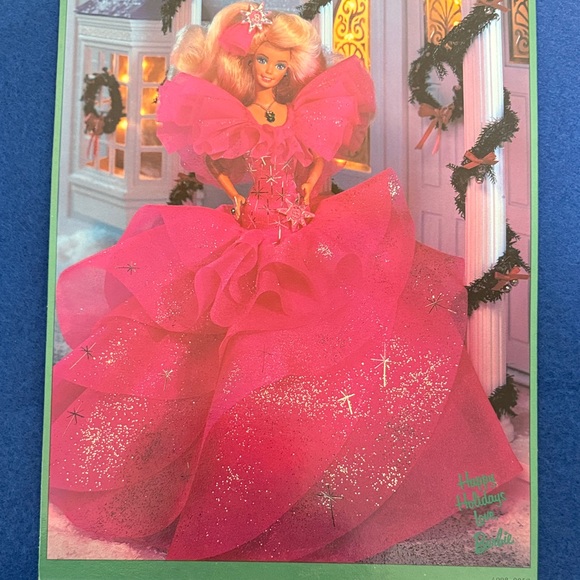 Barbie Other - Vintage 1990 Special Edition Barbie Festive Pink Gown Doll and keepsake ornament